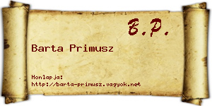Barta Primusz névjegykártya